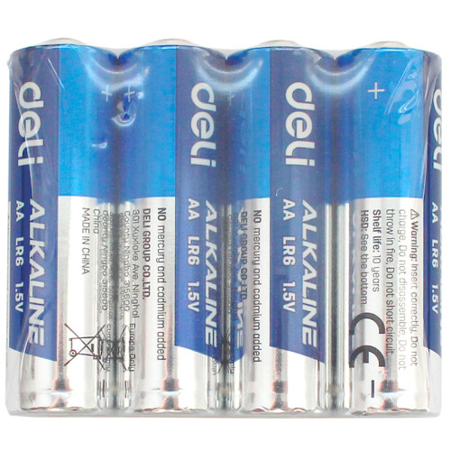 Батарейки DELI Alkaline, LR6, 1.5V, AA, 4 шт/упак Батарейки DELI Alkaline, LR6, 1.5V, AA, 4 шт/упак