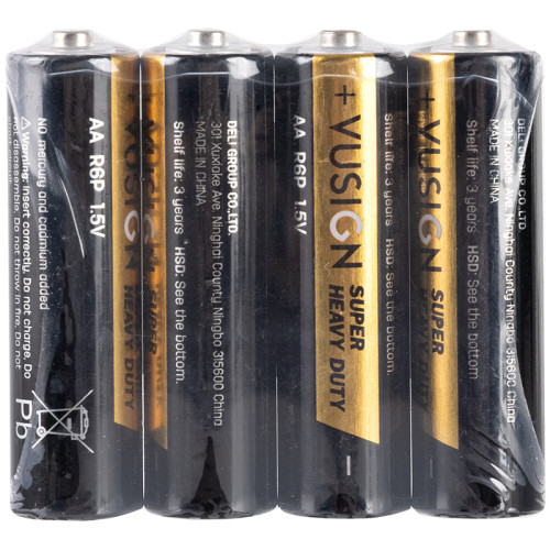 Батарейки DELI "VUSIGN" Super Heavy Duty, R6P, 1.5V, AA, 4 шт/упак