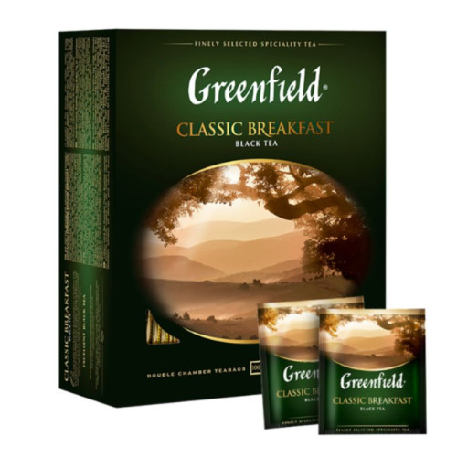 Чай Greenfield Classic Breakfast черный, 100 пакетиков