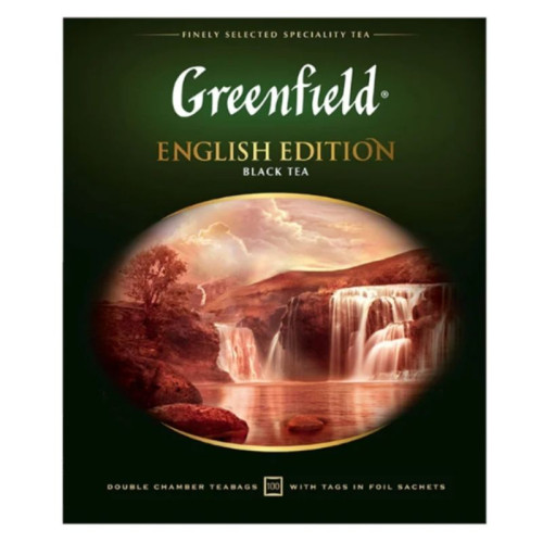 Чай Greenfield English Edition черный цейлонский, 100 пакетиков