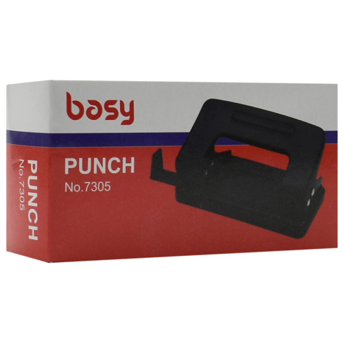 Дырокол BASY до 12 листов, металлический корпус, с линейкой