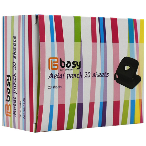 Дырокол BASY "7120", до 20 листов, металлический корпус