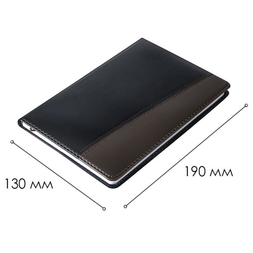 Ежедневник недатированный Deli, 32К 190х130 мм, 120 листов, кожзам, черный