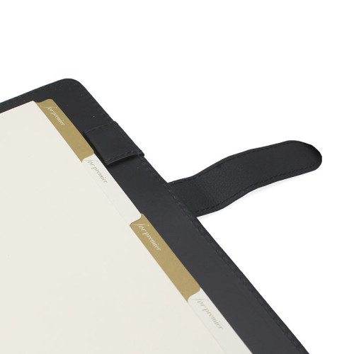 Ежедневник недатированный Deli А5, 240 страниц, на кольцах, кожзам,  черный