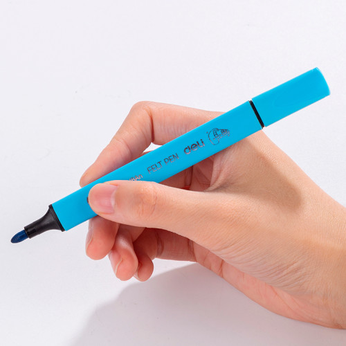 Фломастеры Deli "Larva", 24 цвета, трехгранный корпус, пластиковая упаковка