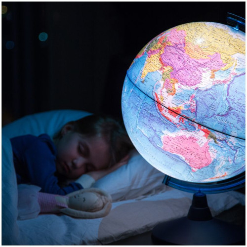 Глобус физико-политический Globen, 21 см, c подсветкой  на круглой подставке