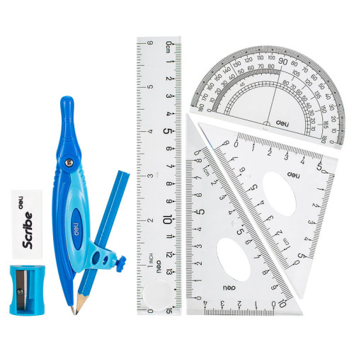 Готовальня Deli "Peoneer",  8 предметов, 128х221х17 мм, европодвес