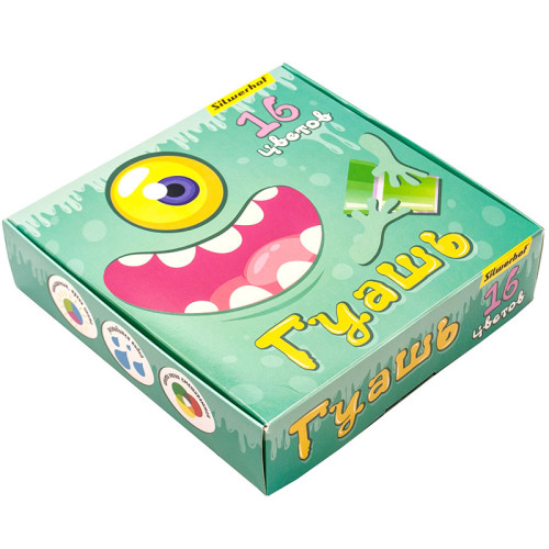 Гуашь Silwerhof "Монстрики", 16 цветов, 20 мл, картон