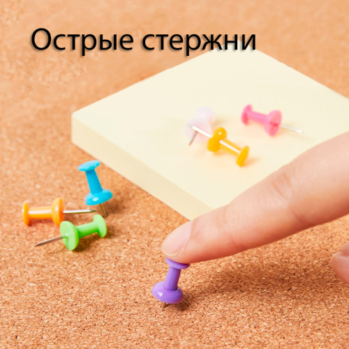 Гвоздики для доски DELI "i Select", цветные, 50 штук в коробочке Гвоздики для доски DELI "i Select", цветные, 50 штук в коробочке