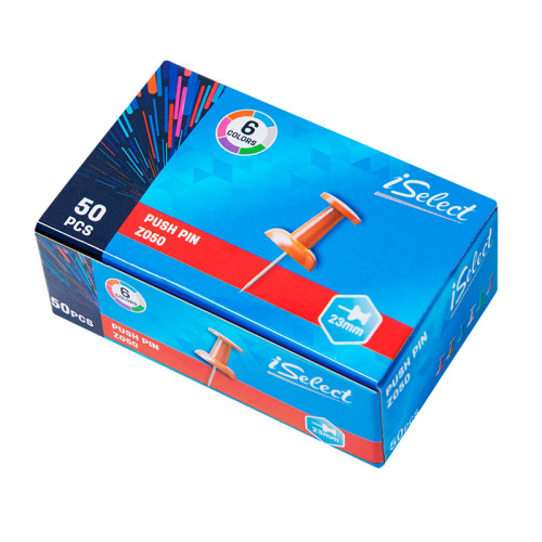 Гвоздики для доски DELI "i Select", цветные, 50 штук в коробочке