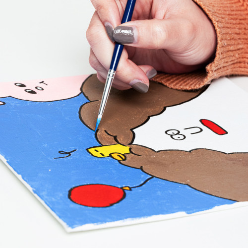 Холст на картоне DELI "Finenolo", 20х20 см, 280 г/м2, среднее зерно, хлопок