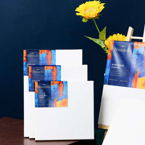 Холст на подрамнике DELI "Finenolo", 20х20 см, 280 г/м2, среднее зерно, хлопок