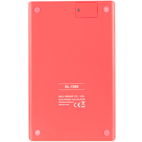 Калькулятор настольный DELI "1589" 12 разрядный, 166х104х15 мм, красный