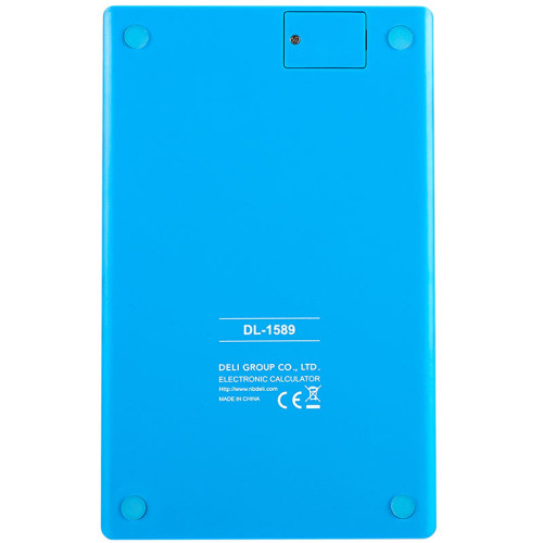 Калькулятор настольный DELI "1589" 12 разрядный, 166х104х15  мм, синий