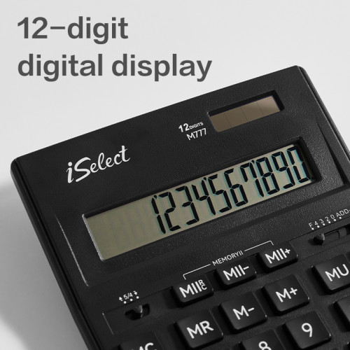 Калькулятор настольный DELI "i Select" "М777" 12 разрядный, 205,2х155,6х34,5 мм, черный Калькулятор настольный DELI "i Select" "М777" 12 разрядный, 205,2х155,6х34,5 мм, черный
