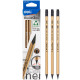 Карандаш DELI "EnoVation", НВ, трехгранный корпус, пластик, с ластиком, ассорти