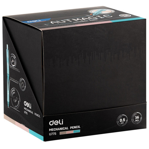 Карандаш механический DELI "Autmagic", 0,5 мм, пластиковый корпус ассорти