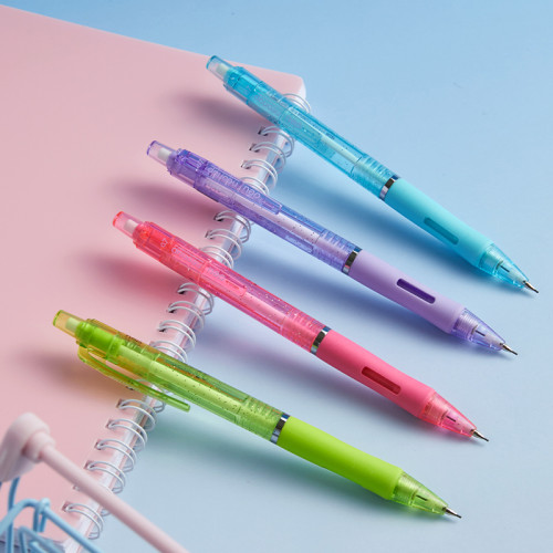 Карандаш механический DELI "Neonup", 0,7 мм, круглый корпус с ластиком, ассорти