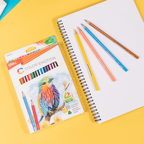 Карандаши цветные Deli "Color Emotion", 18 цветов, дерево, картон