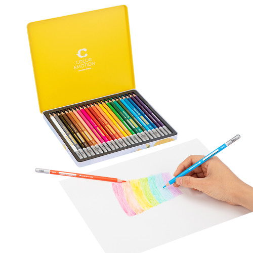 Карандаши цветные Deli "Color Emotion", 24 цвета, дерево, метал. пенал