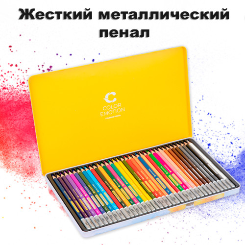 Карандаши цветные Deli "Color Emotion", 36 цветов, дерево, метал. пенал