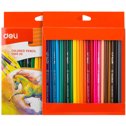 Карандаши цветные Deli "ColoRun", 24 цвета, дерево, картон