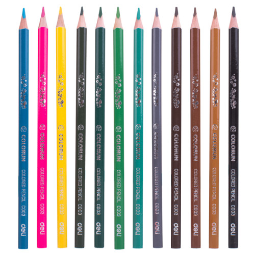 Карандаши цветные Deli "ColoRun", 24 цвета, дерево, картон