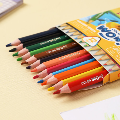 Карандаши цветные Deli "ColoRun", короткие, 12 цветов, PS, картон