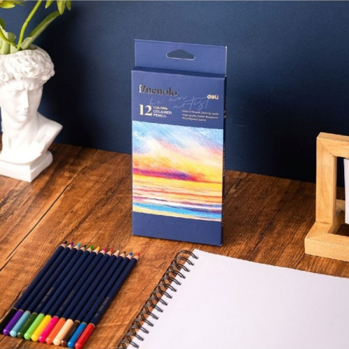 Карандаши цветные Deli "Finenolo", 12 цветов, картон