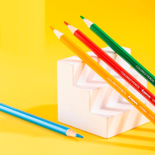 Карандаши цветные Deli  "Larva", 12 цветов, картон