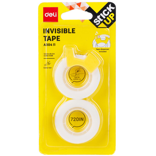 Клейкая лента DELI 12 мм х 18.3 м, невидимая