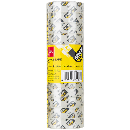 Клейкая лента DELI 12 мм х 20 м, прозрачная