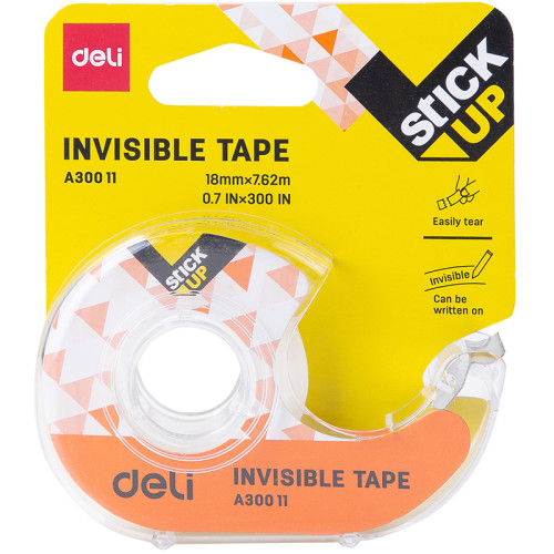 Клейкая лента в диспенсере DELI 18 мм х 7,62 м, невидимая