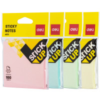 Клейкие листки DELI "Stick Up", 76 х76 мм, ассорти пастельные, 100 листов, европодвес