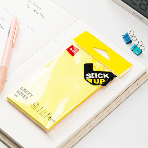 Клейкие листки DELI "Stick Up", 76х126 мм, 4 пастельных цвета, 100 листов