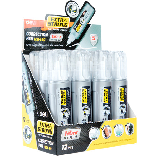 Корректирующая ручка DELI, 12 мл, металлический наконечник