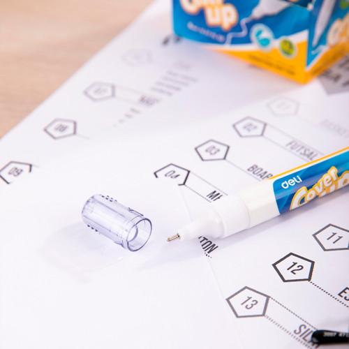 Корректирующая ручка DELI, 8 мл, металлический наконечник