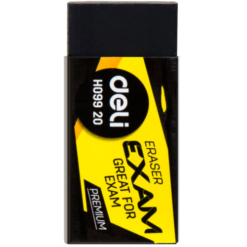 Ластик DELI "Exam", прямоугольный, черный (33х15х12 мм)