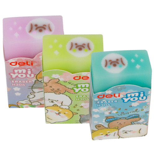 Ластик DELI "MiYou", прямоугольный, ассорти (60х24х12 мм)