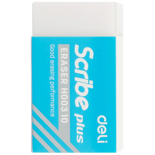 Ластик DELI "Scribe Plus", прямоугольный, белый (40х22х12 мм)
