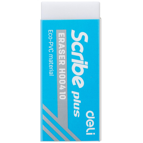 Ластик DELI "Scribe Plus", прямоугольный, белый (60х24х12 мм)