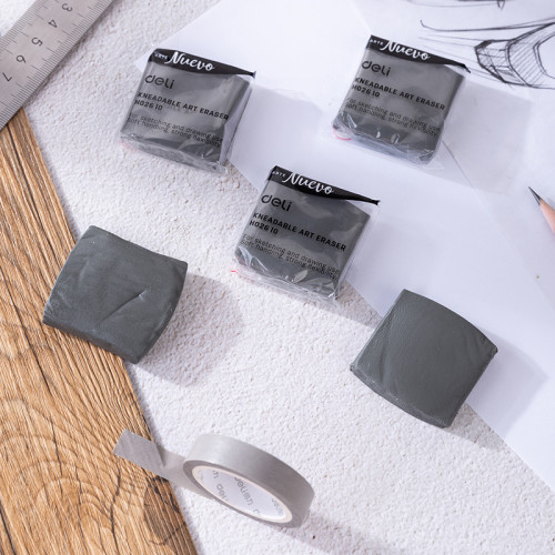 Ластик-клячка DELI "Nuevo", квадратный, серый (42х42х12 мм)