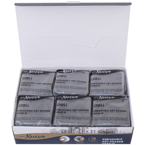 Ластик-клячка DELI "Nuevo", квадратный, серый (42х42х12 мм)