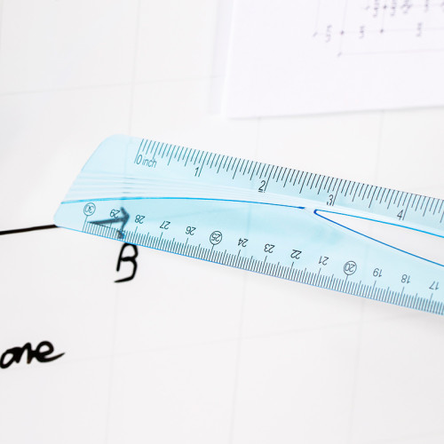 Линейка DELI "Woove" 30 см, тонированная голубая