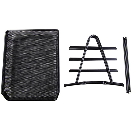 Лоток горизонтальный DELI на 3 отделения, металлический черный