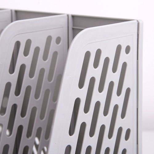 Лоток вертикальный DELI, 3 отделения, серый