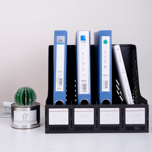 Лоток вертикальный DELI, 4 отделения, черный