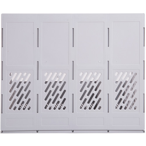 Лоток вертикальный DELI, 4 отделения, серый