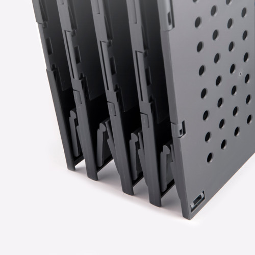 Лоток вертикальный DELI, 4 отделения, складной, темно-серый