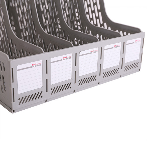 Лоток вертикальный DELI, 5 отделений, серый